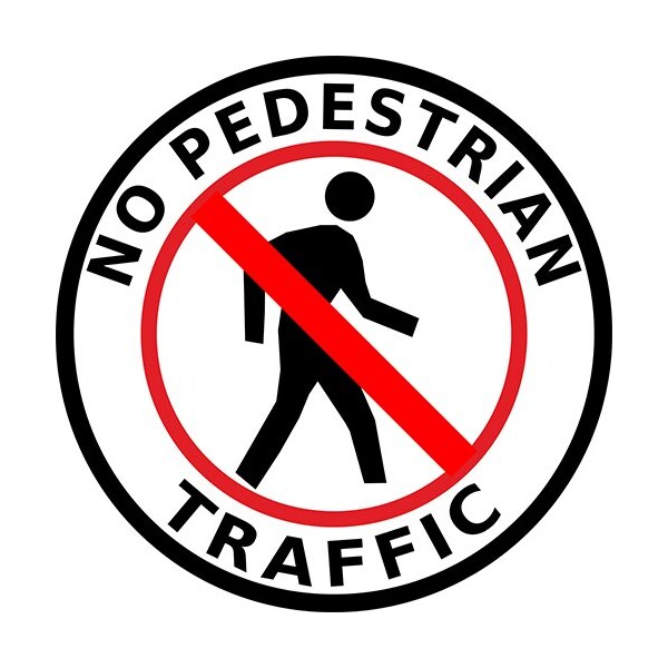 Pristine Products No Pedestrian Traffic Floor Sign. stNPT24 - main